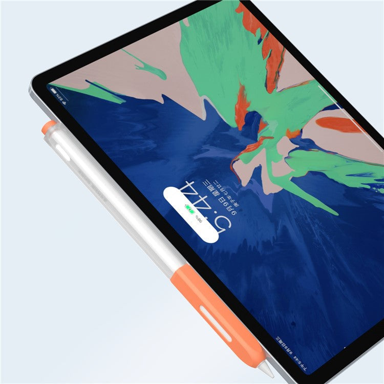 For Apple Pencil Pro / Pencil (2nd Generation) Jelly Stylus Pen Cover Soft Silicone Anti-Drop Protective Sleeve - Orange