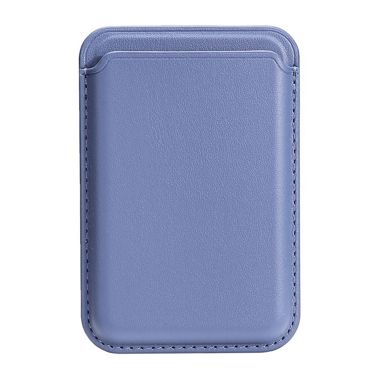 Single Ring Magnetic Card Holder for iPhone 12-16 Series PU Leather Slim Attachment - Purple