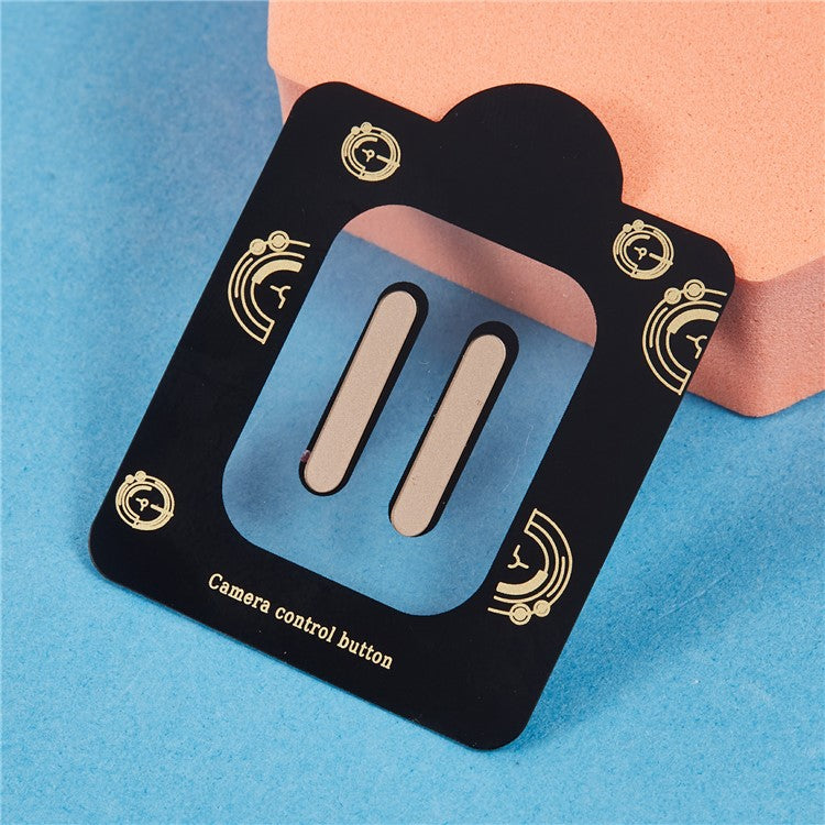 2Pcs Camera Touch Button Protector For iPhone 16 / 16 Plus / 16 Pro / 16 Pro Max Tempered Glass Film - Gold
