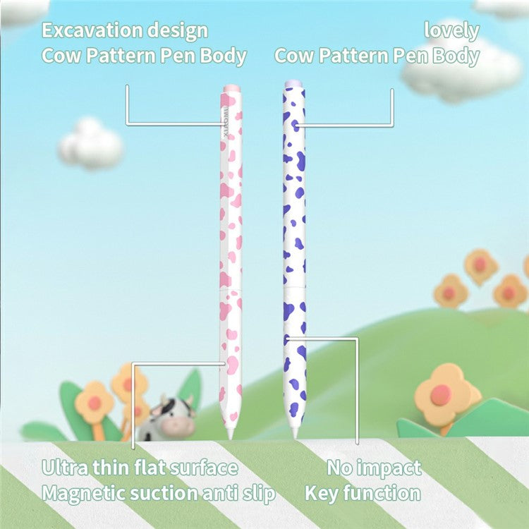 For Xiaomi Smart Pen (Gen 2) Cow Pattern Stylus Sleeve Silicone Protective Cover - Pink