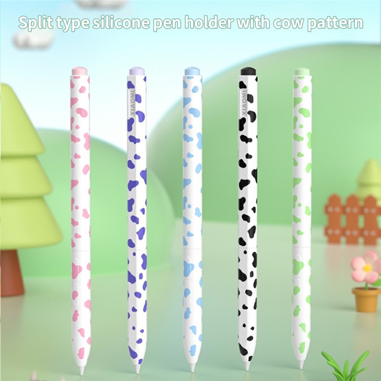 For Xiaomi Smart Pen (Gen 2) Cow Pattern Stylus Sleeve Silicone Protective Cover - Pink