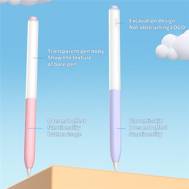 For vivo Pencil 2S Stylus Case Jelly Silicone Sleeve Pencil Protective Cover - White