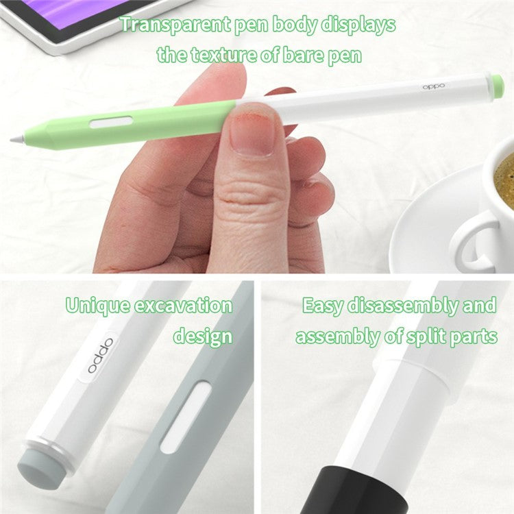 For Oppo Pencil Stylus Case Jelly Silicone Sleeve Pencil Protective Cover - Grey