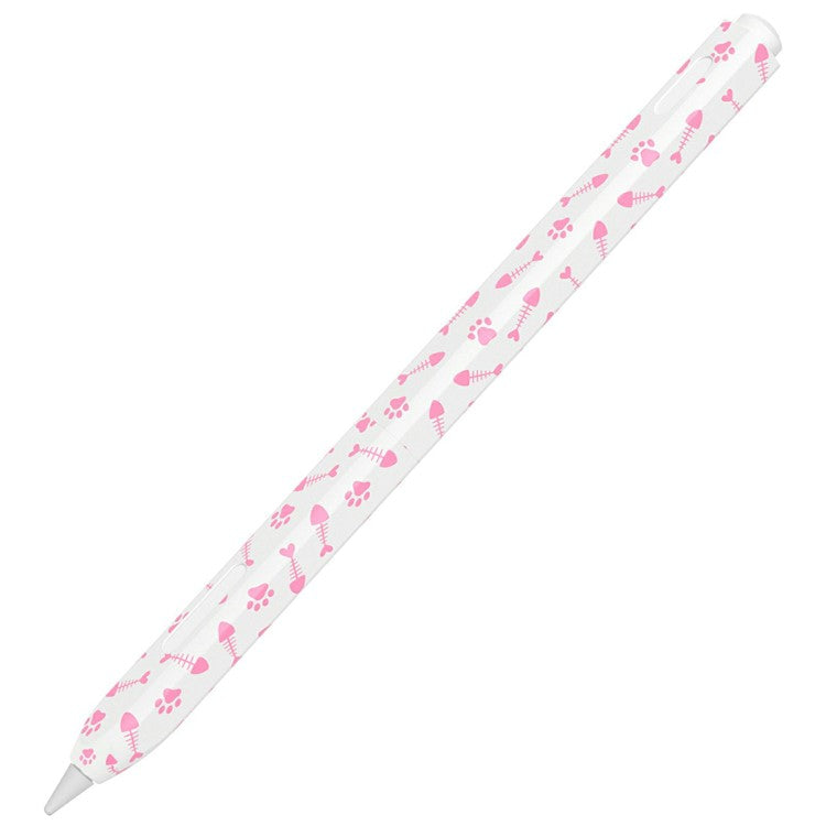 For Apple Pencil (2nd Generation) Stylus Case Fishbone Texture Silicone Sleeve Pencil Protective Cover - Pink