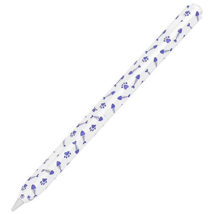 For Apple Pencil (2nd Generation) Stylus Case Fishbone Texture Silicone Sleeve Pencil Protective Cover - Purple