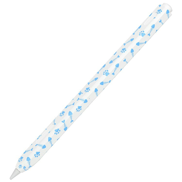 For Apple Pencil (2nd Generation) Stylus Case Fishbone Texture Silicone Sleeve Pencil Protective Cover - Sky Blue