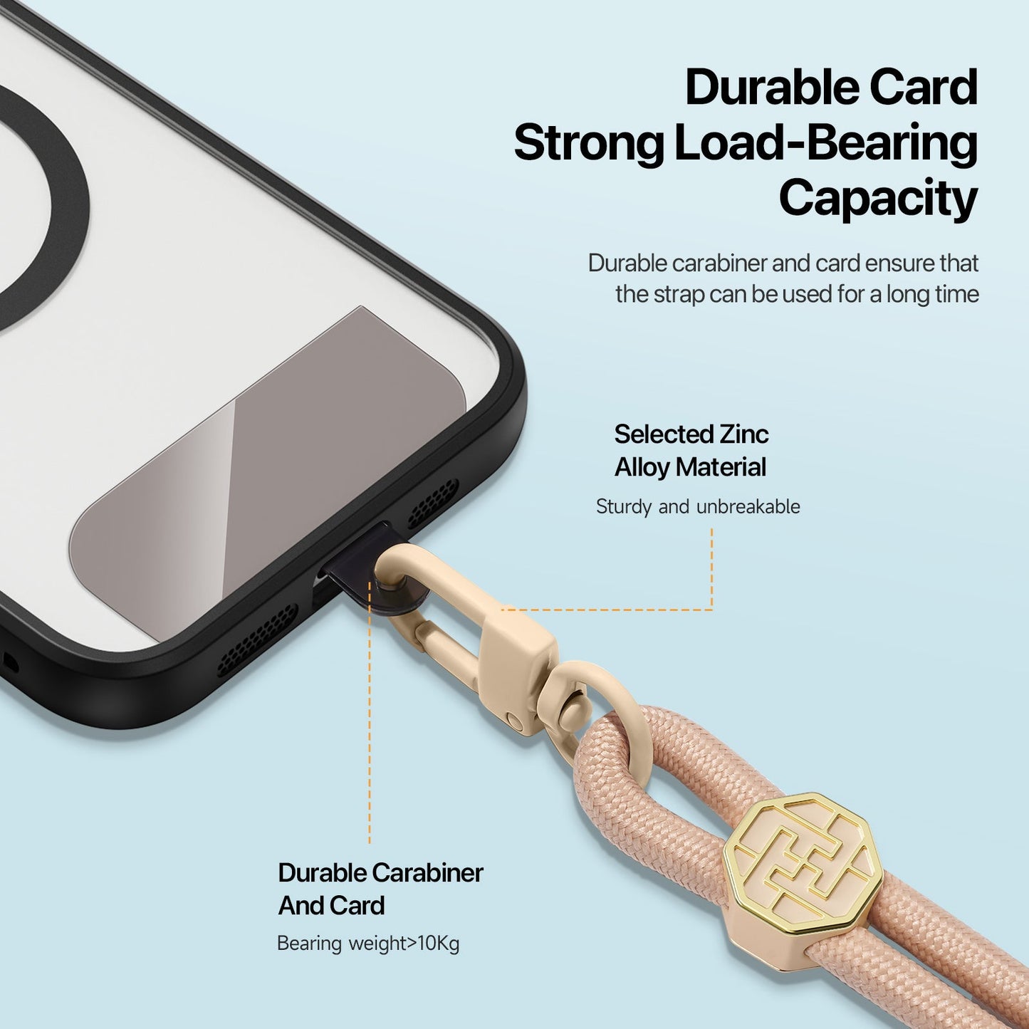 For Universal DUX DUCIS Garden Series Phone Lanyard Adjustable Neck Strap with Swastika Pattern - Amber Color