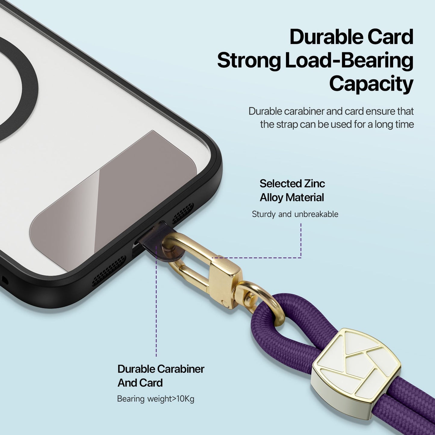 For Universal DUX DUCIS Garden Series Phone Lanyard Adjustable Neck Strap with Ice Crack Pattern - Dark Purple