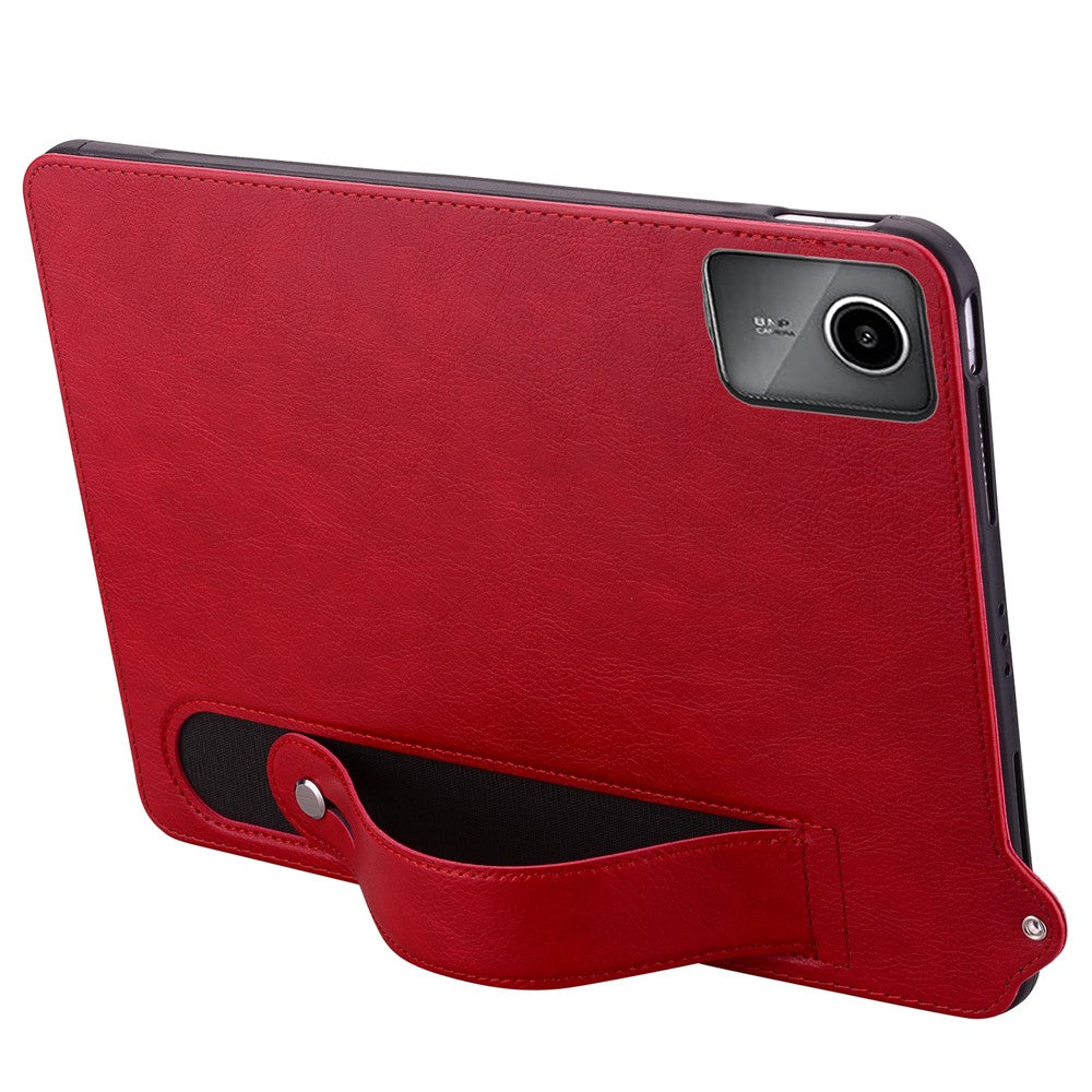For Lenovo Xiaoxin Pad 11 2025 / Tab K11 Gen 2 TB336 / Tab M11 Case Hand Strap Kickstand Leather Tablet Cover - Red