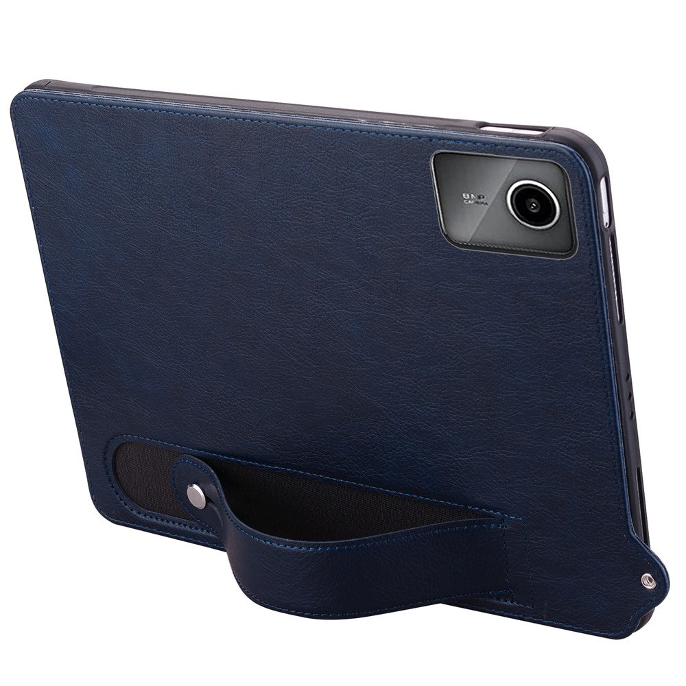 For Lenovo Xiaoxin Pad 11 2025 / Tab K11 Gen 2 TB336 / Tab M11 Case Hand Strap Kickstand Leather Tablet Cover - Blue