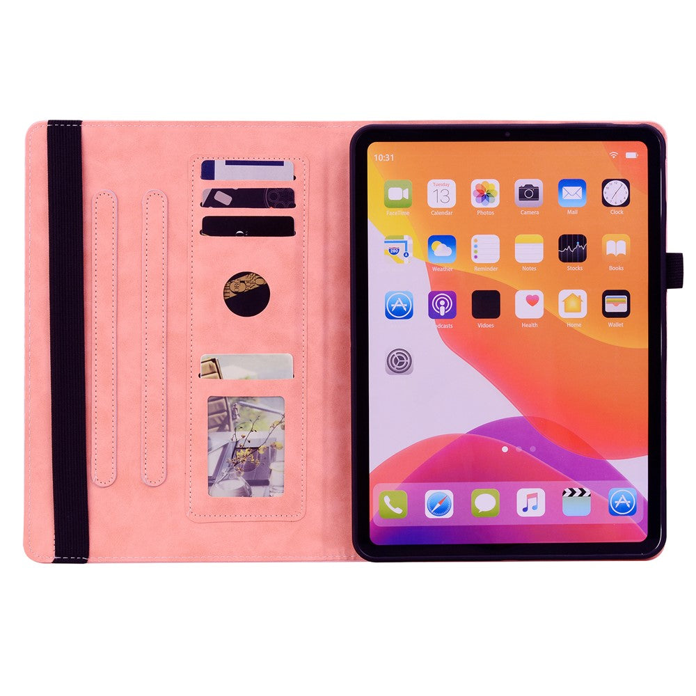 For Lenovo Xiaoxin Pad 11 2025 / Tab K11 Gen 2 TB336 / Tab M11 Tablet Case Card Slots Leather Cover Flower Pattern - Pink