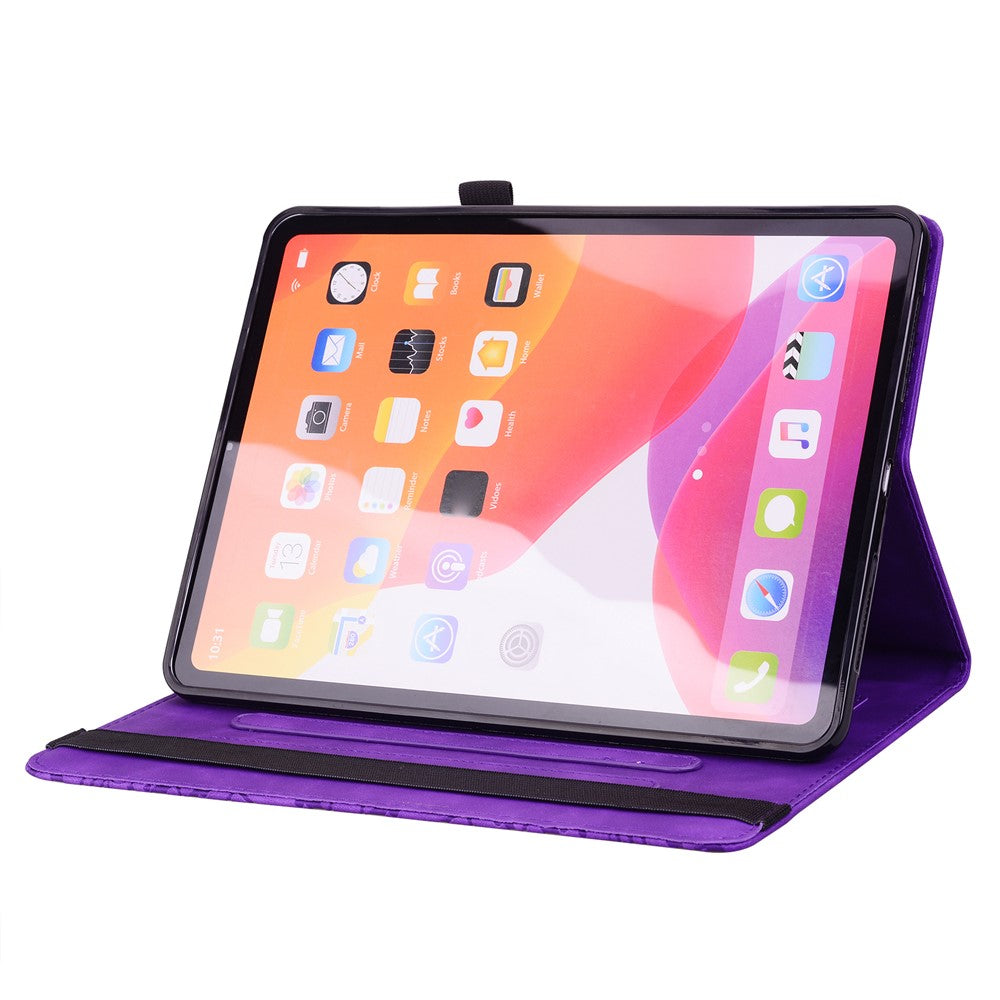 For Lenovo Xiaoxin Pad 11 2025 / Tab K11 Gen 2 TB336 / Tab M11 Tablet Case Card Slots Leather Cover Flower Pattern - Purple