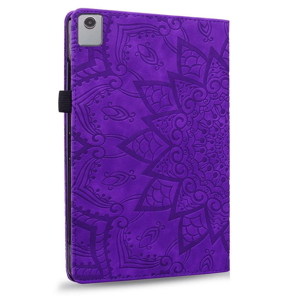 For Lenovo Xiaoxin Pad 11 2025 / Tab K11 Gen 2 TB336 / Tab M11 Tablet Case Card Slots Leather Cover Flower Pattern - Purple