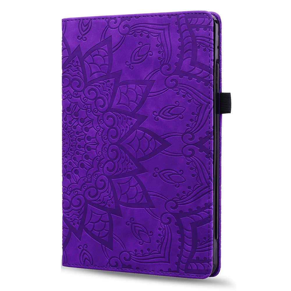 For Lenovo Xiaoxin Pad 11 2025 / Tab K11 Gen 2 TB336 / Tab M11 Tablet Case Card Slots Leather Cover Flower Pattern - Purple