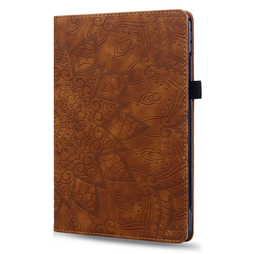 For Lenovo Xiaoxin Pad 11 2025 / Tab K11 Gen 2 TB336 / Tab M11 Tablet Case Card Slots Leather Cover Flower Pattern - Brown
