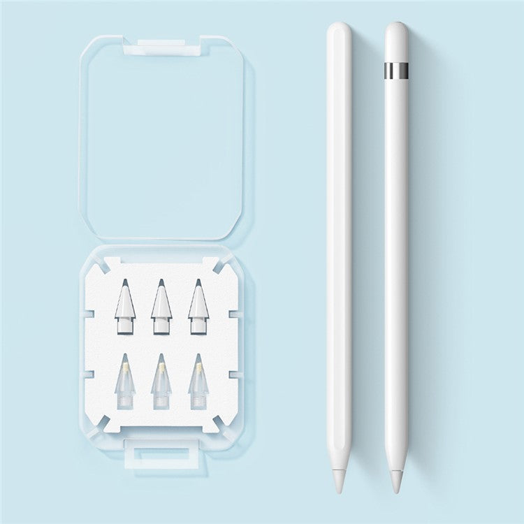 ESSAGER 3Pcs POM + 3Pcs PC Capacitive Pen Tip Set Replacement Pencil Tips for Drawing Writing Stylus Fine Nibs - White + Transparent