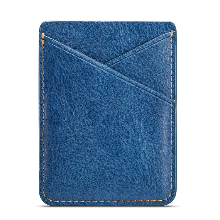MUXMA MX105 Phone Card Holder Leather Phone Wallet Stick On Card Holder for Back of Phone Card Pouch Pocket - Blue