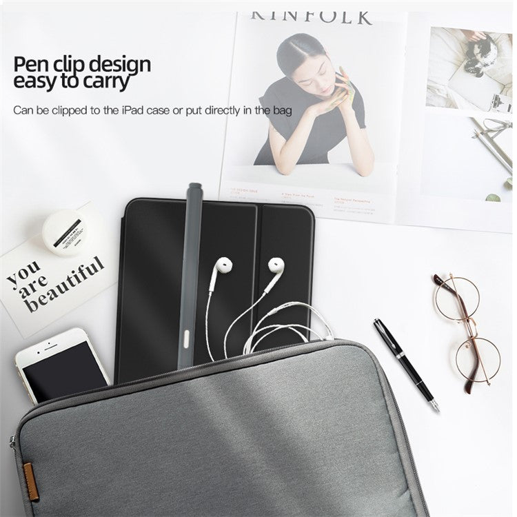 Soft Silicone Case Sleeve for Apple Pencil Pro / Pencil (2nd Generation) Non-Slip Pencil Grip Holder with 2Pcs Nibs Cover - Grey