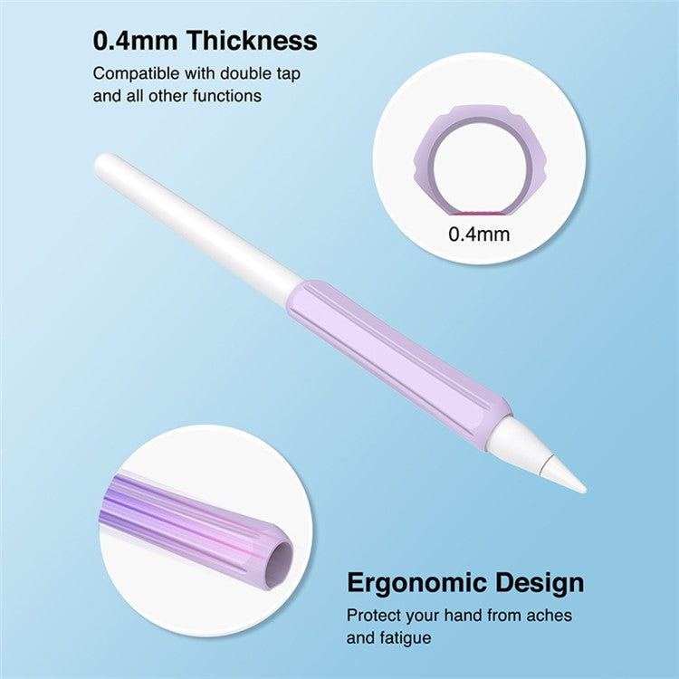 STOYOBE For Apple Pencil (1st / 2nd Generation) / Huawei M-Pencil Pen Grip Non-Slip Sleeve Silicone Stylus Pen Grip Cover - Sky Blue