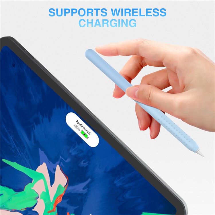 STOYOBE For Apple Pencil Pro / Pencil (2nd Generation) Silicone Sleeve Anti-Drop 2-Piece Pencil Protective Cover - Graduated Blue