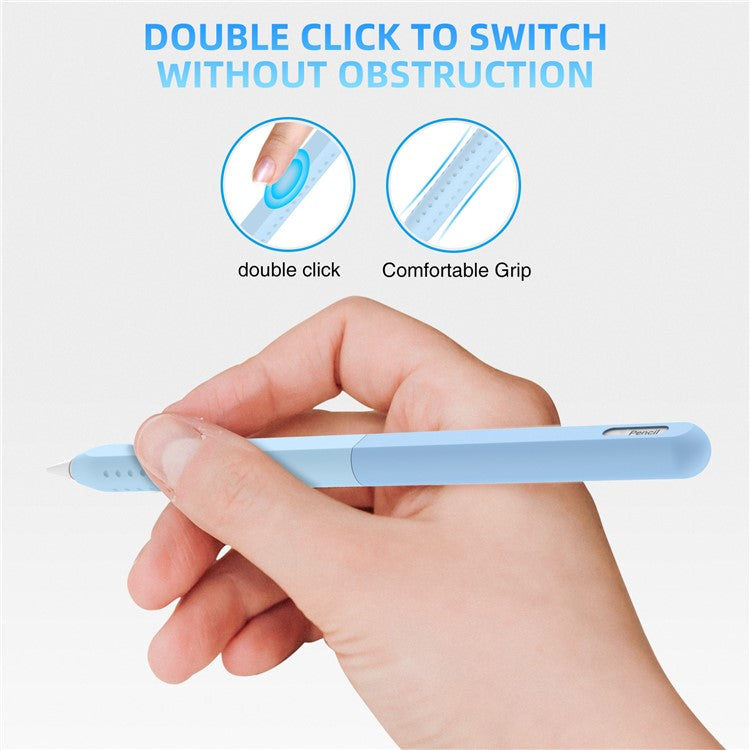 STOYOBE For Apple Pencil Pro / Pencil (2nd Generation) Silicone Sleeve Anti-Drop 2-Piece Pencil Protective Cover - Graduated Blue