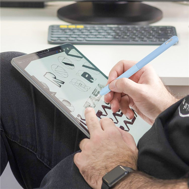 STOYOBE For Apple Pencil Pro / Pencil (2nd Generation) Silicone Sleeve Anti-Drop 2-Piece Pencil Protective Cover - Graduated Blue