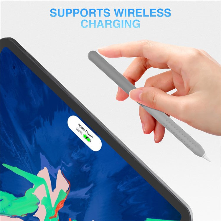 STOYOBE For Apple Pencil Pro / Pencil (2nd Generation) Silicone Sleeve Anti-Drop 2-Piece Pencil Protective Cover - Graduated Grey