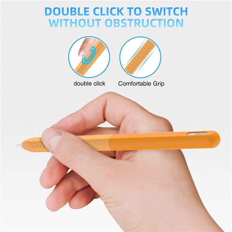 STOYOBE For Apple Pencil Pro / Pencil (2nd Generation) Silicone Sleeve Anti-Drop 2-Piece Pencil Protective Cover - Graduated Orange