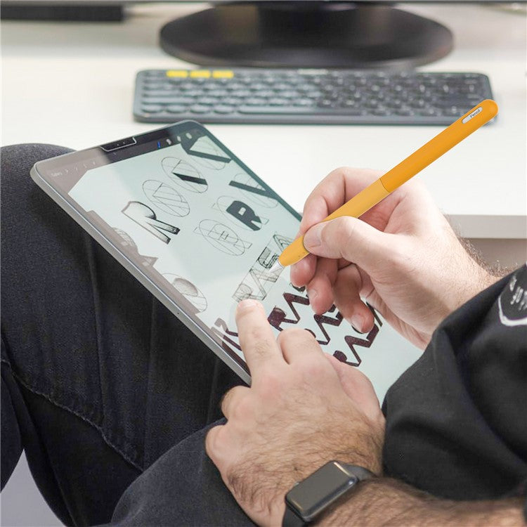 STOYOBE For Apple Pencil Pro / Pencil (2nd Generation) Silicone Sleeve Anti-Drop 2-Piece Pencil Protective Cover - Graduated Orange