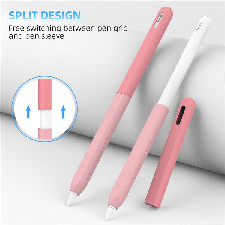 STOYOBE For Apple Pencil Pro / Pencil (2nd Generation) Silicone Sleeve Anti-Drop 2-Piece Pencil Protective Cover - Graduated Pink