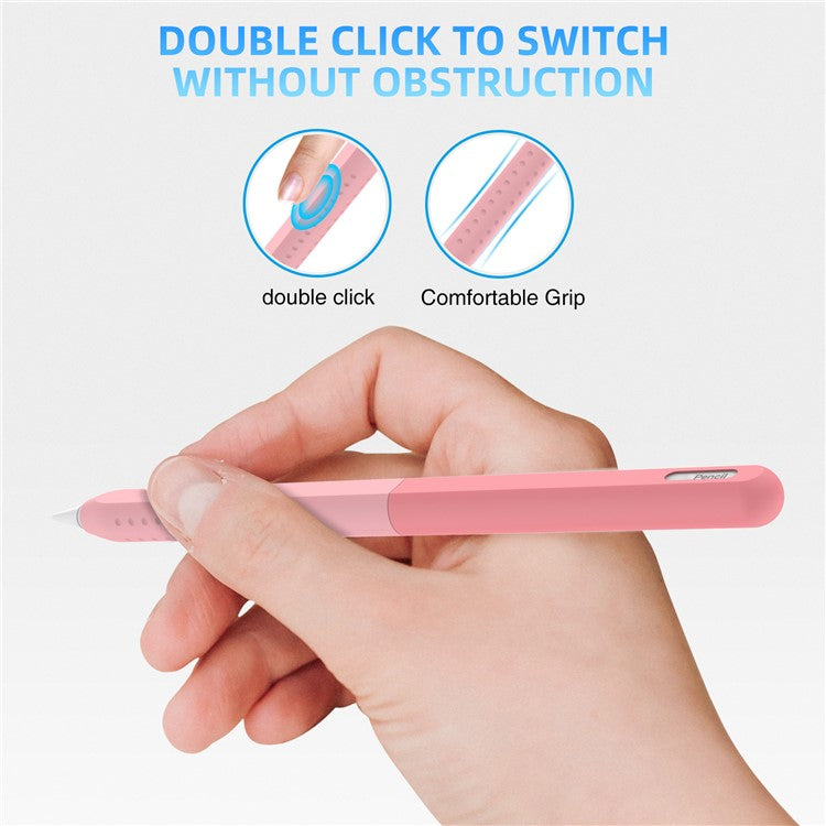 STOYOBE For Apple Pencil Pro / Pencil (2nd Generation) Silicone Sleeve Anti-Drop 2-Piece Pencil Protective Cover - Graduated Pink