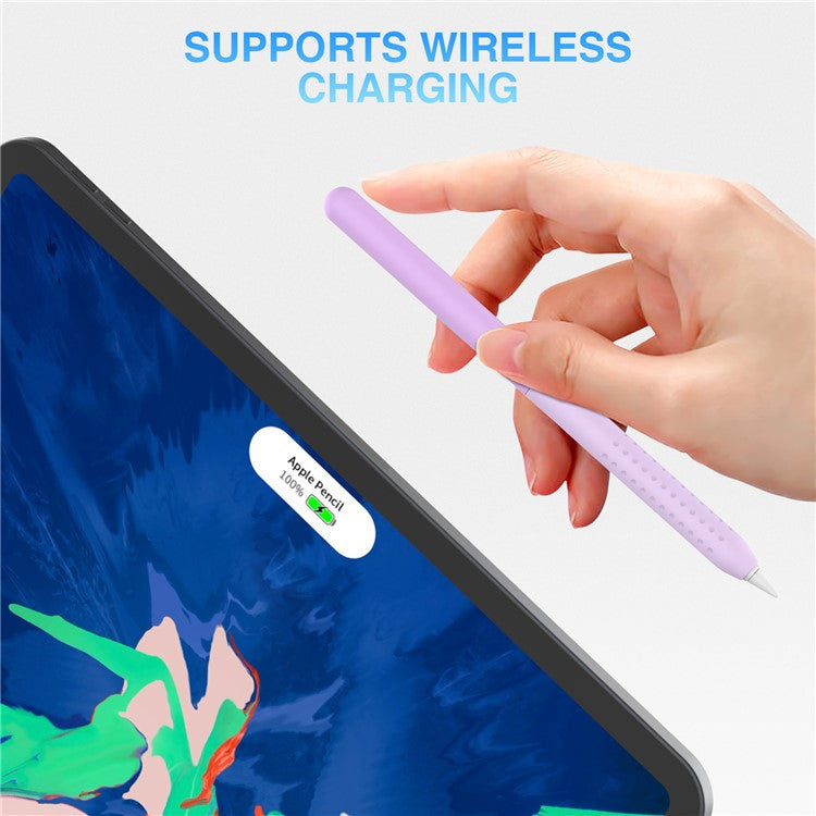 STOYOBE For Apple Pencil Pro / Pencil (2nd Generation) Silicone Sleeve Anti-Drop 2-Piece Pencil Protective Cover - Graduated Purple