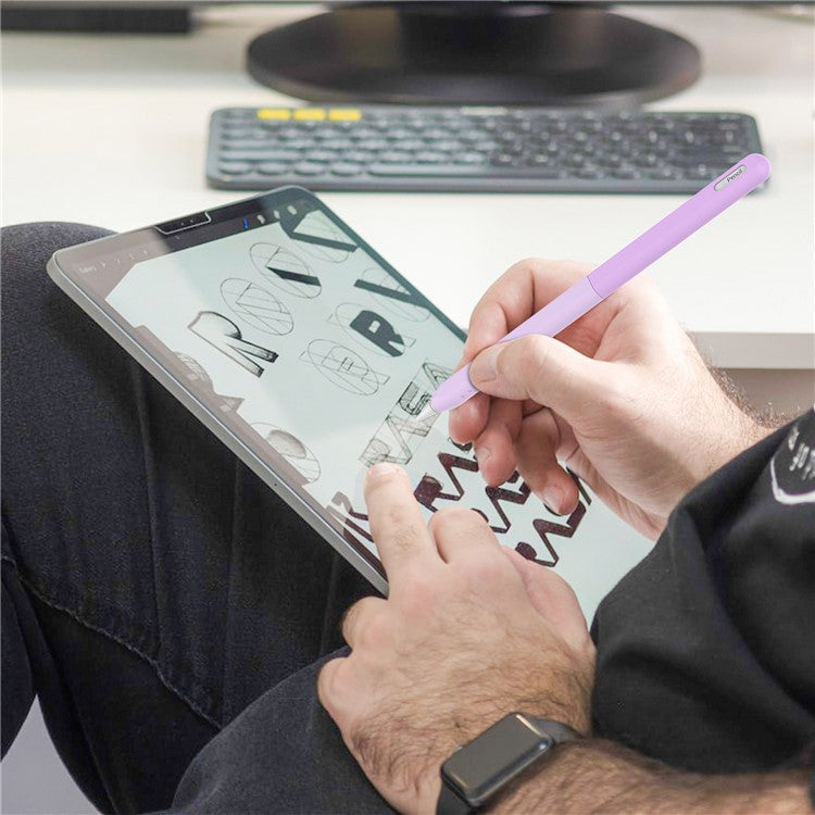 STOYOBE For Apple Pencil Pro / Pencil (2nd Generation) Silicone Sleeve Anti-Drop 2-Piece Pencil Protective Cover - Graduated Purple