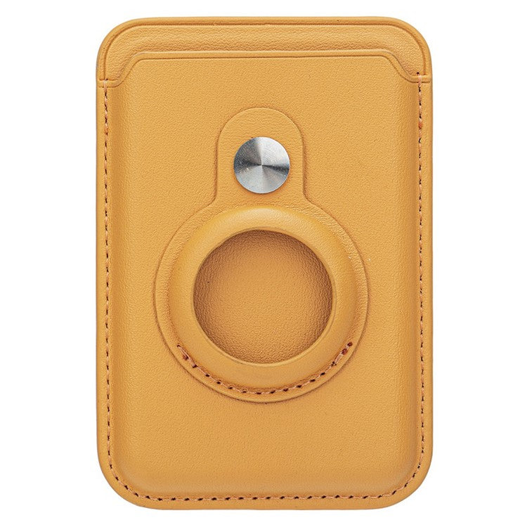MRC054 Compatible with MagSafe Card Holder for AirTag Pocket Leather Magnetic Card Wallet - Yellow