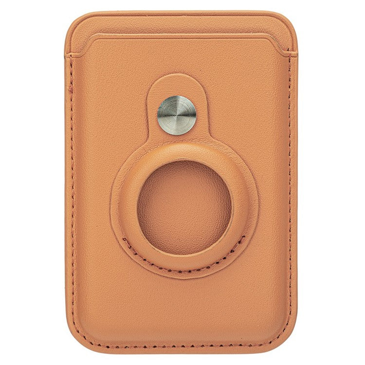 MRC054 Compatible with MagSafe Card Holder for AirTag Pocket Leather Magnetic Card Wallet - Golden Tan