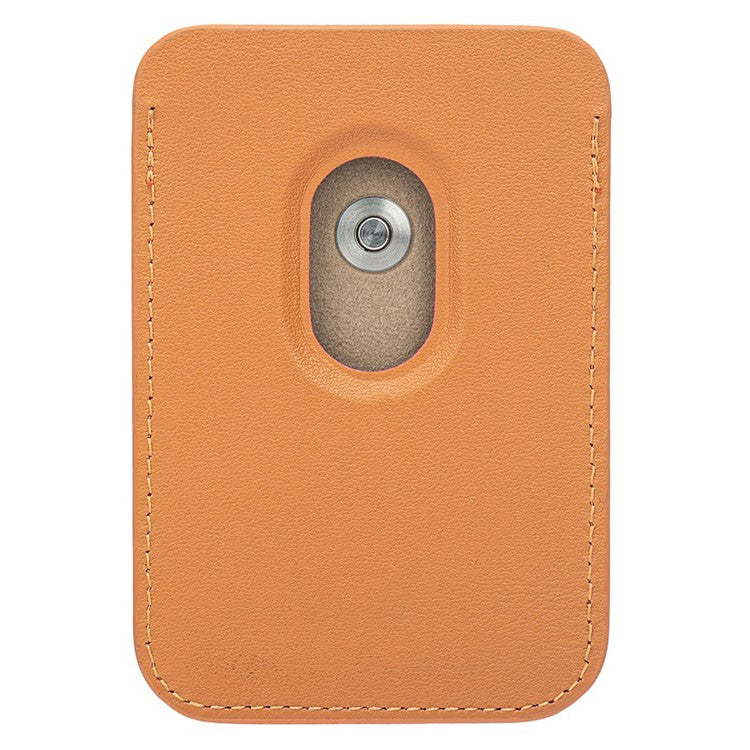 MRC054 Compatible with MagSafe Card Holder for AirTag Pocket Leather Magnetic Card Wallet - Golden Tan