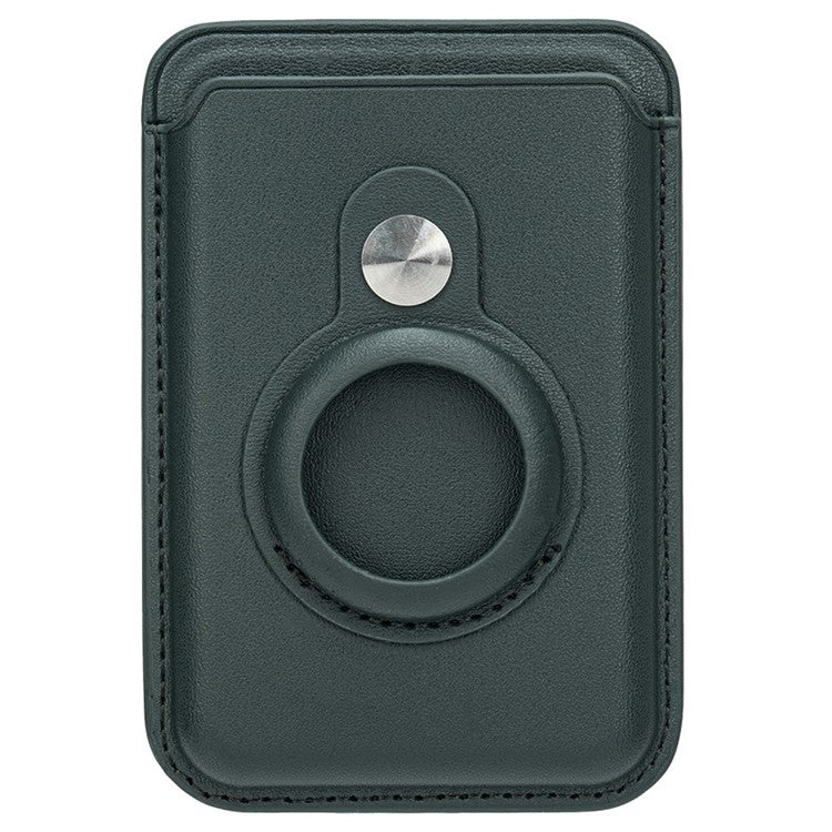 MRC054 Compatible with MagSafe Card Holder for AirTag Pocket Leather Magnetic Card Wallet - Green