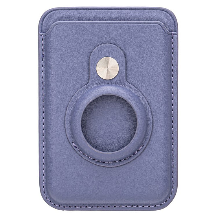 MRC054 Compatible with MagSafe Card Holder for AirTag Pocket Leather Magnetic Card Wallet - Purple