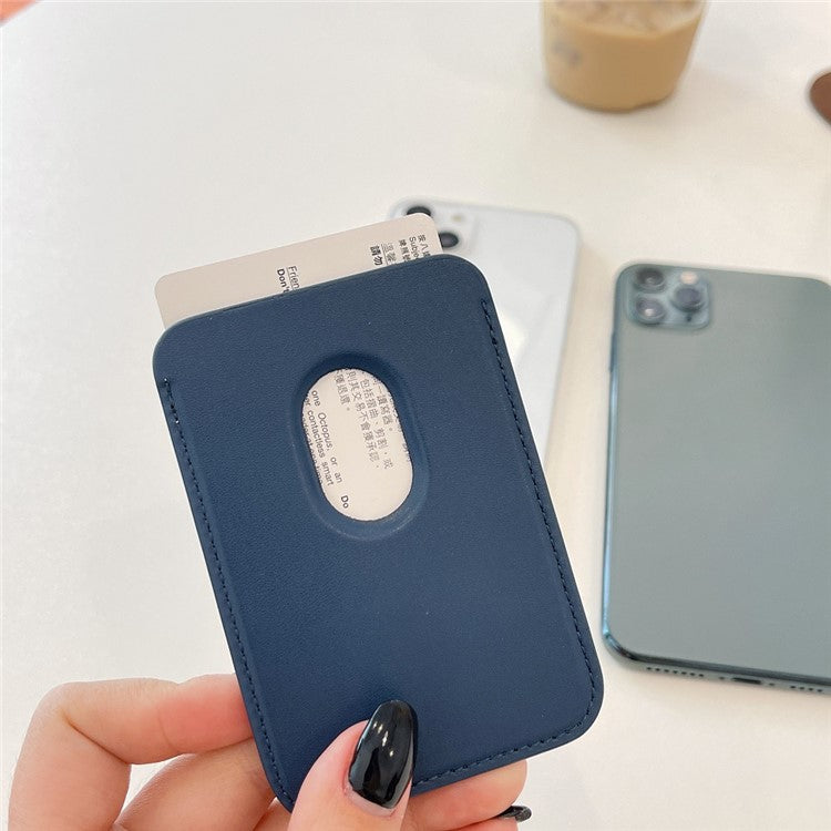MRC054 Compatible with MagSafe Card Holder for AirTag Pocket Leather Magnetic Card Wallet - Brown