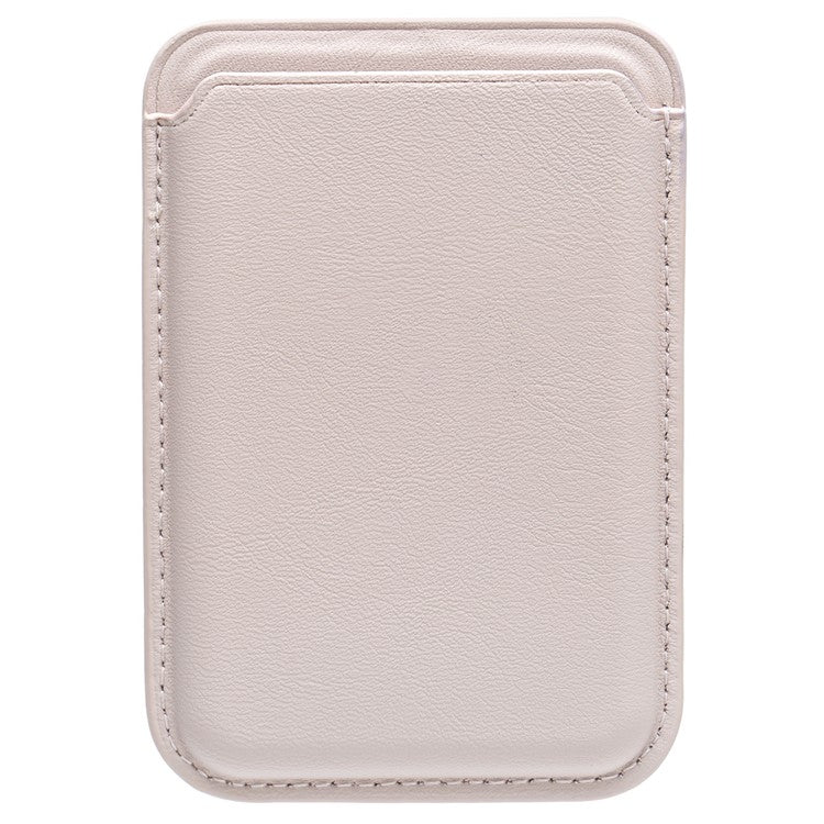 MRC040-2 Magnetic Card Holder Detachable PU Leather Wallet Compatible with MagSafe - Light Pink