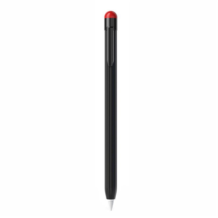 For Apple Pencil Pro / Pencil (2nd Generation) Silicone Sleeve Shockproof Ultra-Thin Stylus Pen Cover with Clip Design - Black