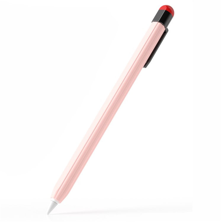 For Apple Pencil Pro / Pencil (2nd Generation) Silicone Sleeve Shockproof Ultra-Thin Stylus Pen Cover with Clip Design - Sakura Pink