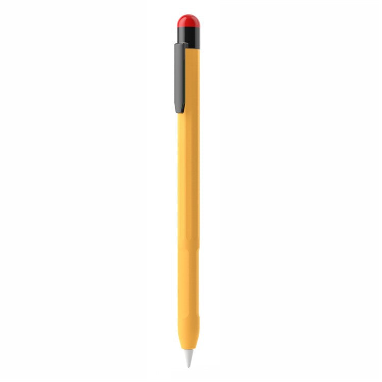 For Apple Pencil Pro / Pencil (2nd Generation) Stylus Pen Sleeve Silicone Anti-Dust Clip Design Cover - Yellow