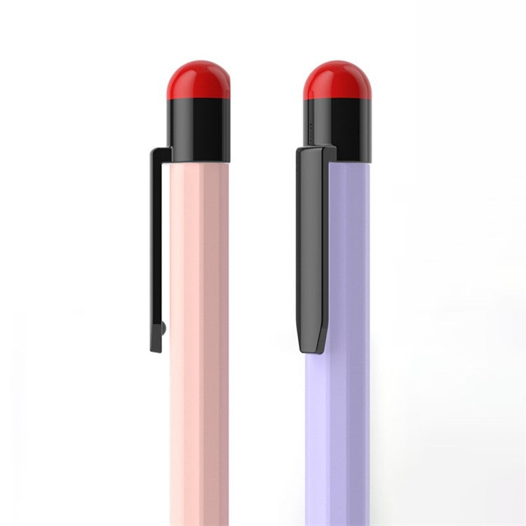 For Apple Pencil Pro / Pencil (2nd Generation) Stylus Pen Sleeve Silicone Anti-Dust Clip Design Cover - Matcha Green