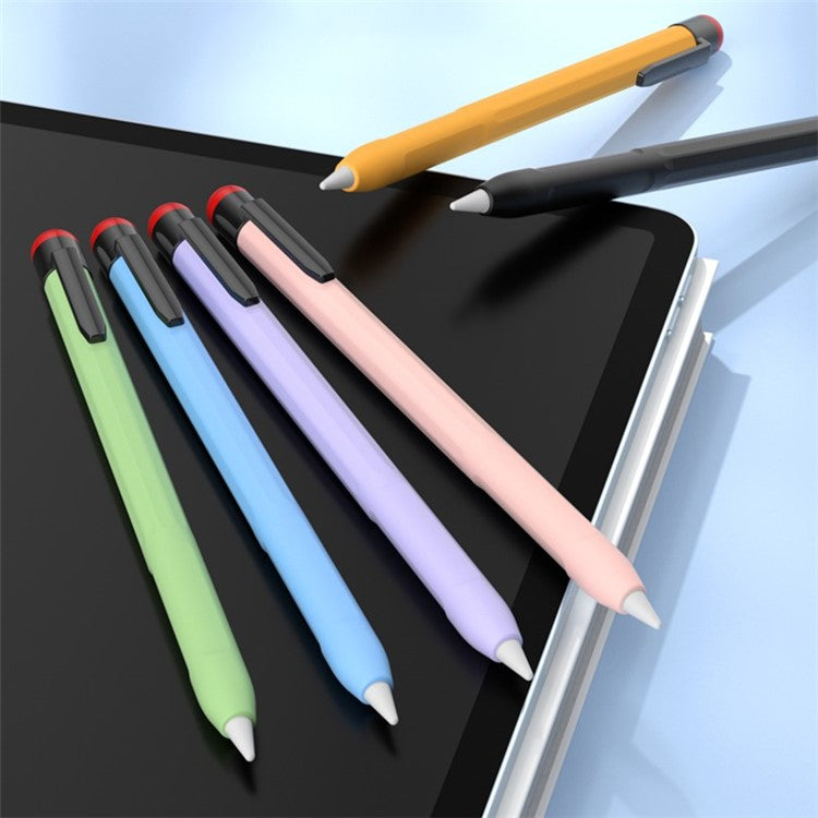For Apple Pencil Pro / Pencil (2nd Generation) Stylus Pen Sleeve Silicone Anti-Dust Clip Design Cover - Sky Blue