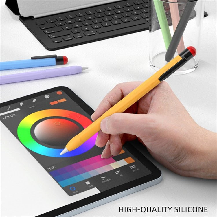 For Apple Pencil Pro / Pencil (2nd Generation) Stylus Pen Sleeve Silicone Anti-Dust Clip Design Cover - Sky Blue