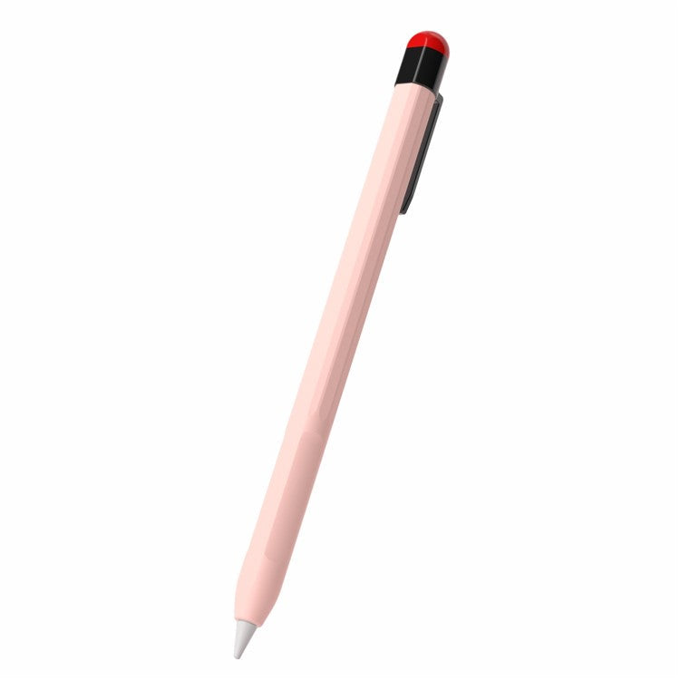 For Apple Pencil Pro / Pencil (2nd Generation) Stylus Pen Sleeve Silicone Anti-Dust Clip Design Cover - Sakura Pink