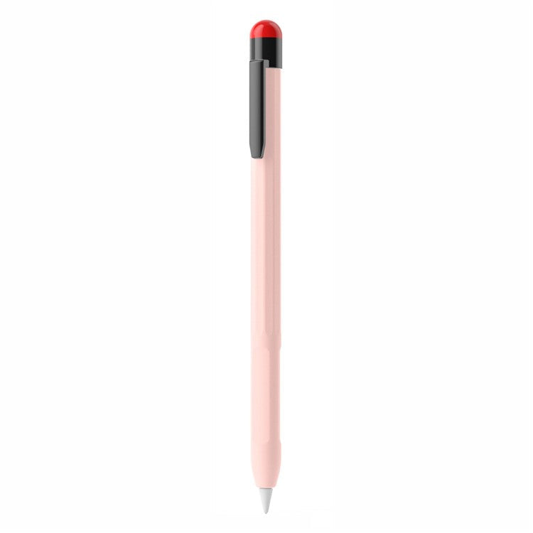 For Apple Pencil Pro / Pencil (2nd Generation) Stylus Pen Sleeve Silicone Anti-Dust Clip Design Cover - Sakura Pink