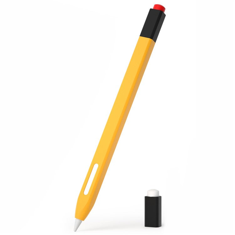 For Apple Pencil Pro / Pencil (2nd Generation) Stylus Pen Cover Anti-Dust Silicone Sleeve - Yellow