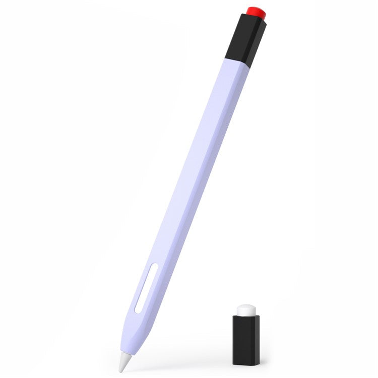For Apple Pencil Pro / Pencil (2nd Generation) Stylus Pen Cover Anti-Dust Silicone Sleeve - Lavender Purple